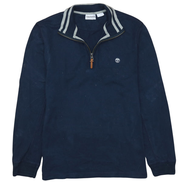 Timberland 90's Heavyweight Quarter Zip Sweatshirt Large Navy Blue