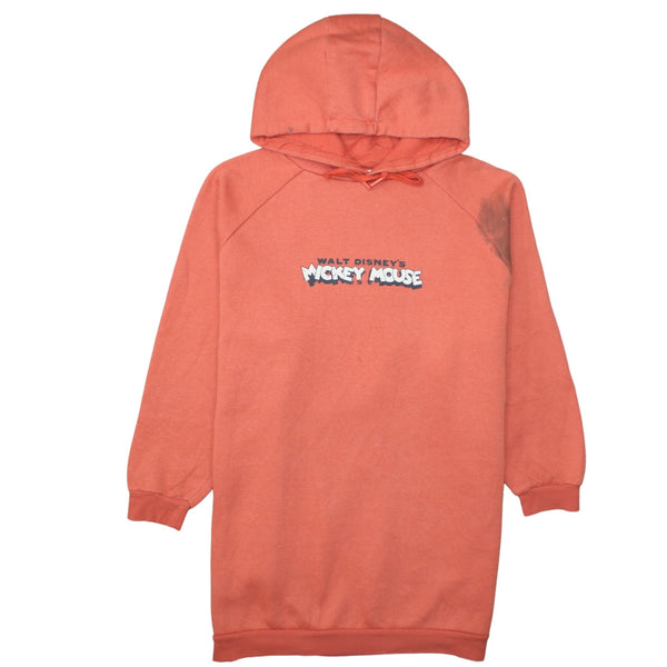 Disney 90's Mickey Mouse Pullover Hoodie Medium Orange