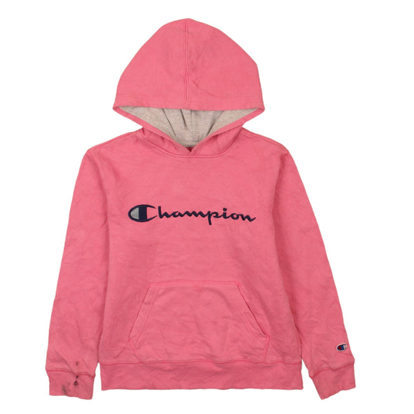 Champion 90's Pink Spellout Pullover Hoodie Women's Medium Retro