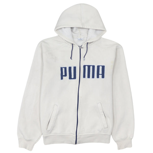 Puma 90's Spellout Full Zip Up Hoodie Medium Beige Cream