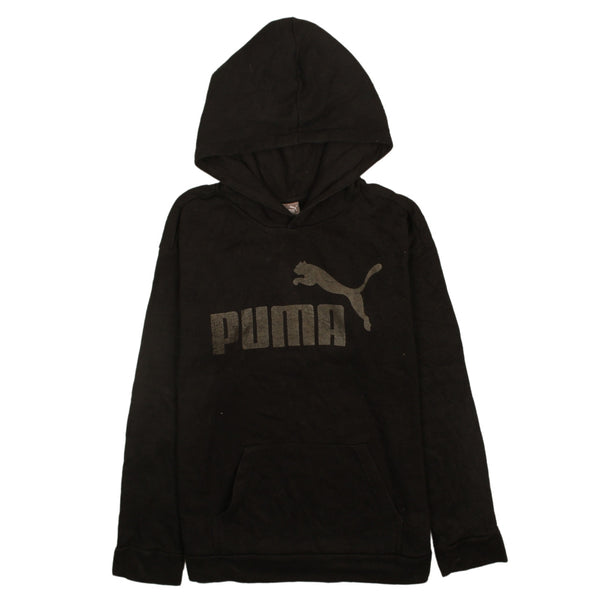Puma Vintage 90's XLarge Spellout Black Hoodie Women's Pullover