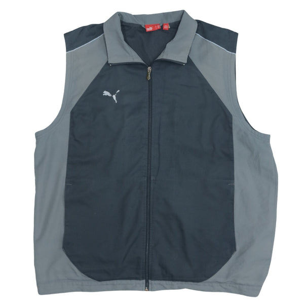 Puma 90's Black Sleeveless Gilet Vest XXLarge 2XL Full Zip Up