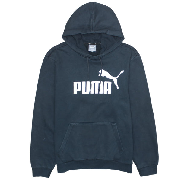 Puma 90's Spellout Pullover Hoodie Medium Black Vintage