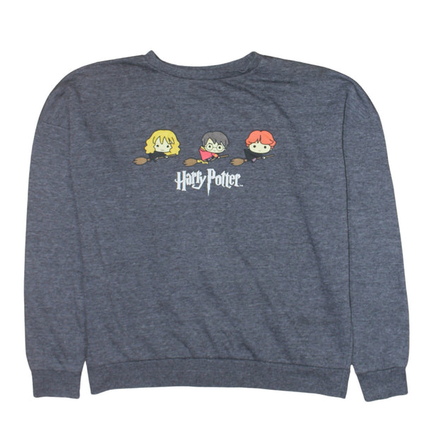 Disney 90's Harry Potter Crew Neck Sweatshirt Large Grey