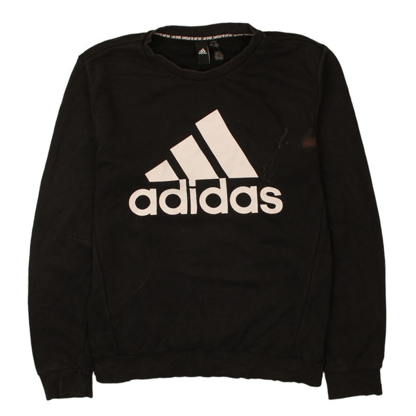 Adidas 90's Vintage Black Spellout Crew Neck Sweatshirt, Men's S Rare