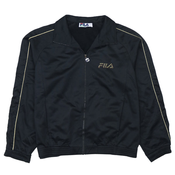 Fila 90's Vintage Black Lightweight Zip Sweatshirt Women Large
