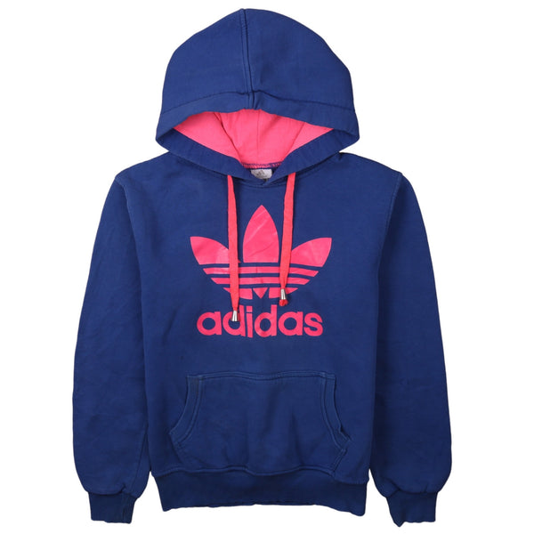 Adidas 90's Spellout Pullover Hoodie XLarge Blue