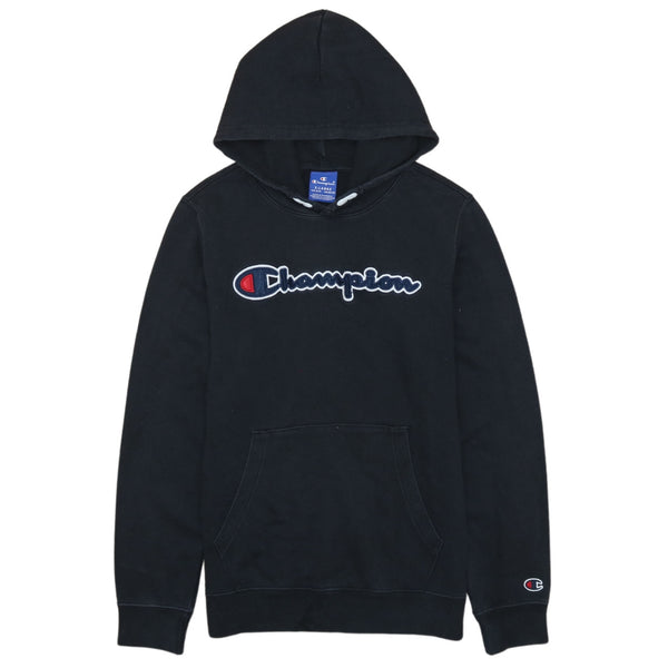 Champion 90's Black Spellout Vintage Pullover Hoodie XLarge