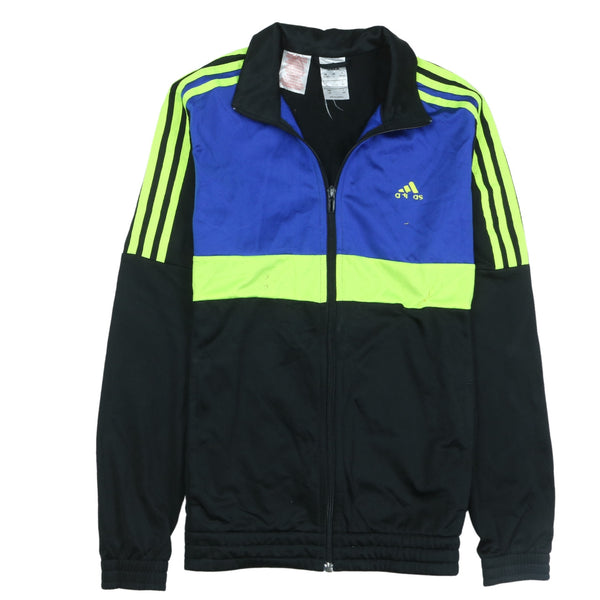 Adidas Vintage 90's Black Sweatshirt Large | Striped Sleeve Full Zip