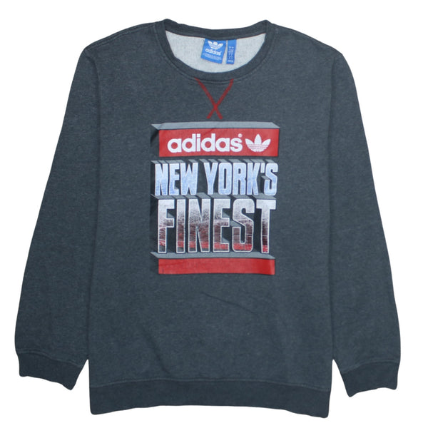 Adidas 90's Spellout Crew Neck Sweatshirt Large Grey
