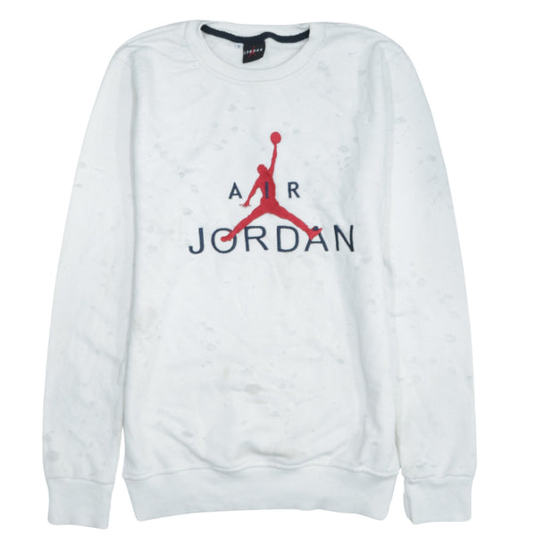 Jordan 90's Spellout Crew Neck Sweatshirt Small White