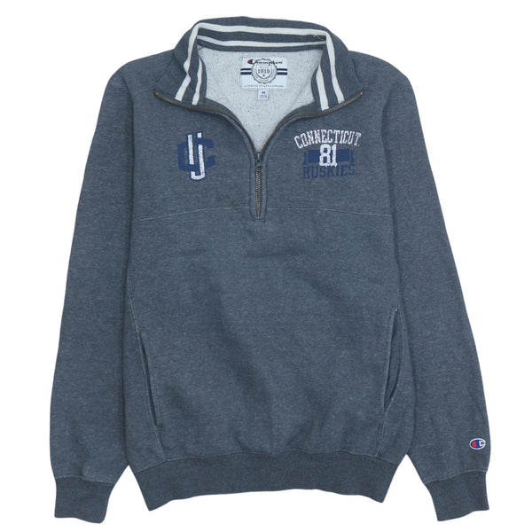 Vintage Champion 90's Grey Heavyweight Quarter Zip Sweatshirt Medium