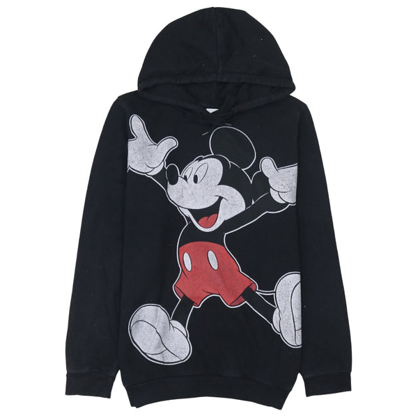 Disney 90's Mickey Mouse Pullover Hoodie Medium  Black