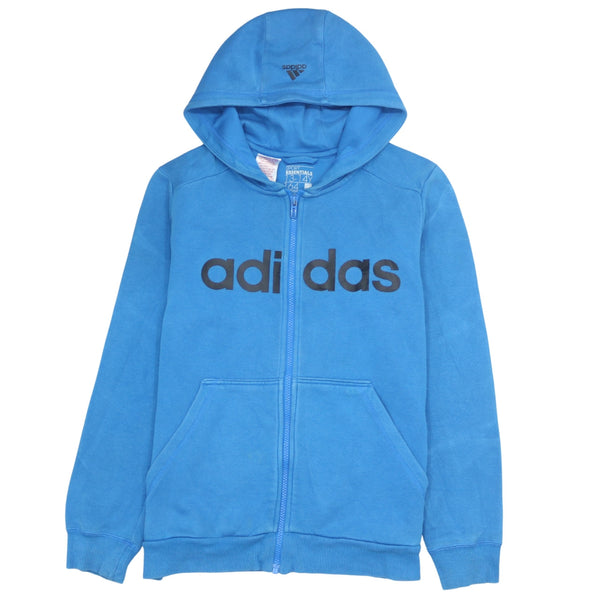 Adidas 90's Spellout Full Zip Up Hoodie Large Blue