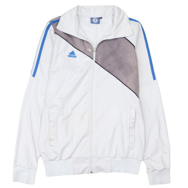 Adidas 90's Lightweight Full Zip Up Sweatshirt Medium White