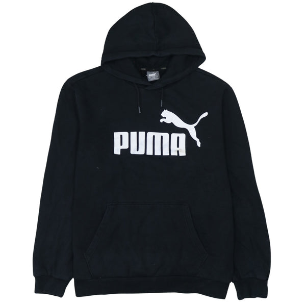 Puma 90's Black Spellout Pullover Hoodie XL Vintage Cotton Men's