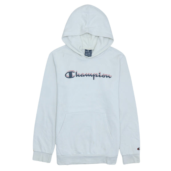 Champion Women's XL 90's White Spellout Pullover Hoodie Vintage