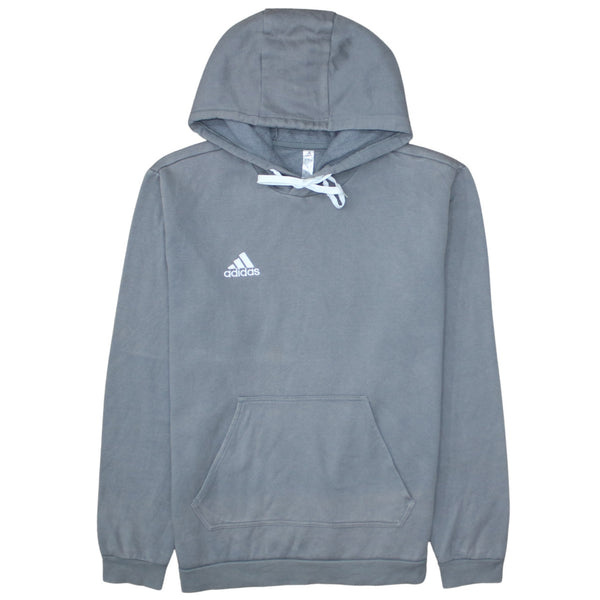 Adidas 90's Drawstring Pockets Pullover Hoodie Medium Grey