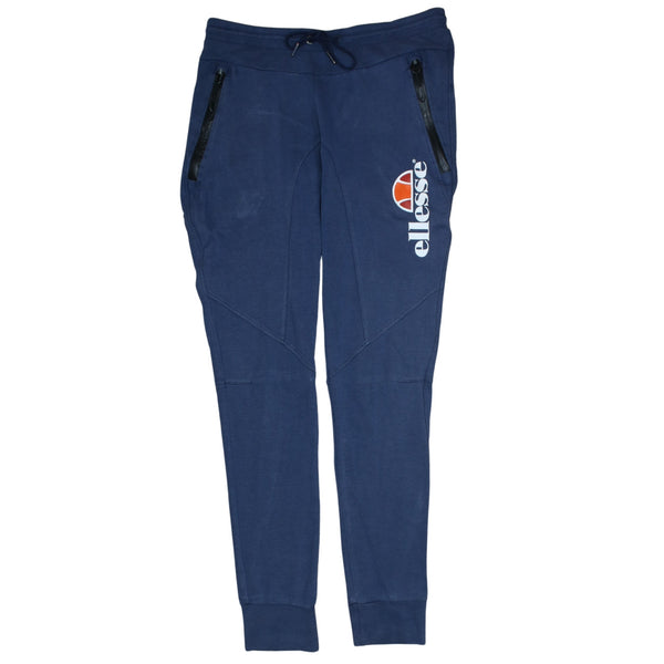 Ellesse 90's Rib Cuff Casual Joggers / Sweatpants Small Navy Blue