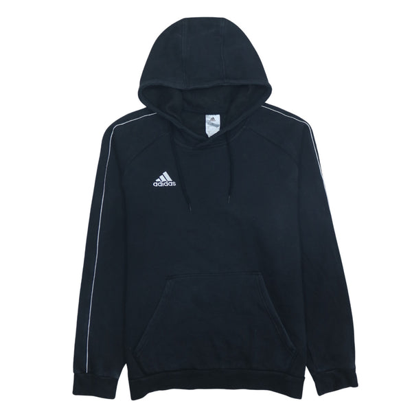 Adidas Black 90s Pullover Hoodie Large with Drawstring Pockets