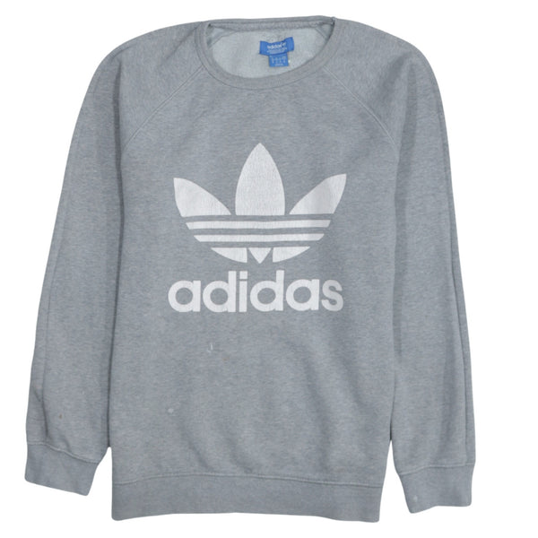 Adidas 90's Spellout Crewneck Sweatshirt Men's Medium Gray