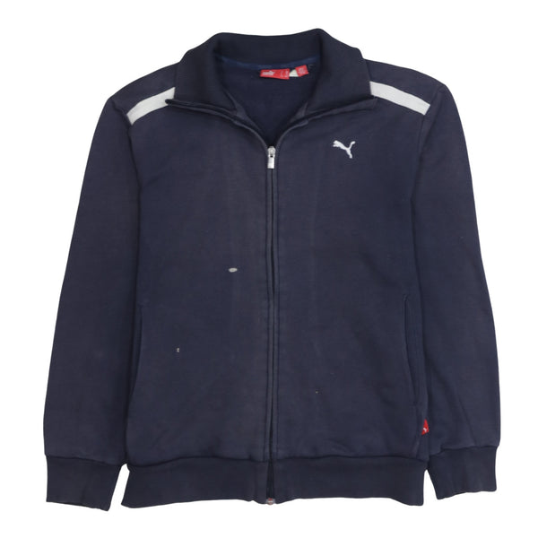 Puma 90's Lightweight Full Zip Up Sweatshirt XLarge Navy Blue