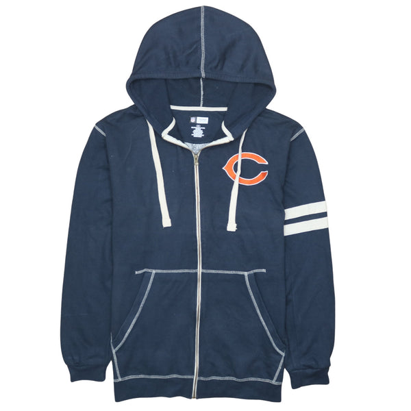 NFL 90's Chicago Bears Full Zip Up Hoodie Large Navy Blue