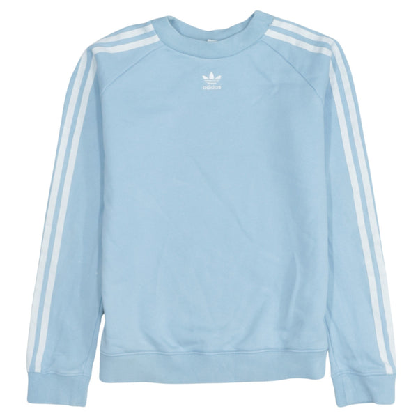 Adidas 90s Vintage Blue Striped Sleeve Crew Neck Sweatshirt Women's XSmall