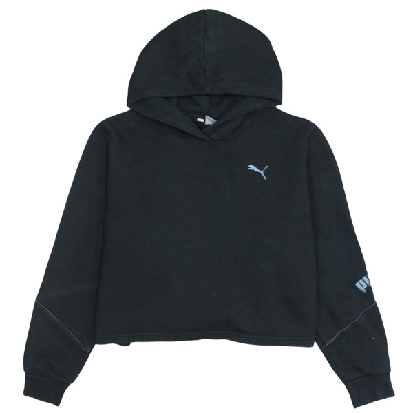 Puma Black Cotton Hoodie Women's Large, Vintage Pullover Jacket Top