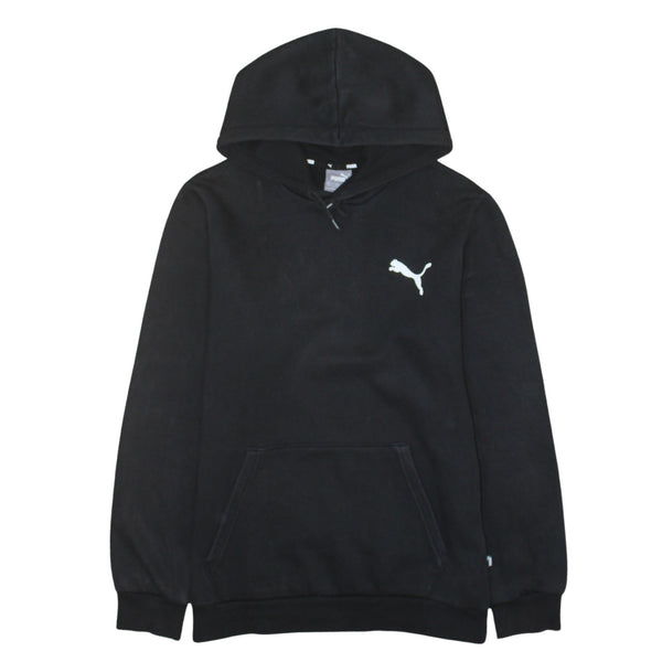 Puma 90's Drawstring Pockets Pullover Hoodie Small Black