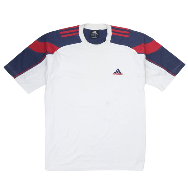 Adidas 90's Vintage White Crew Neck Short Sleeve T-Shirt Large