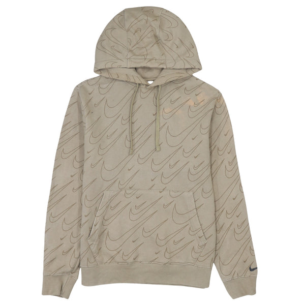 Nike 90's Beige Cream Swoosh Pullover Hoodie Men's Small