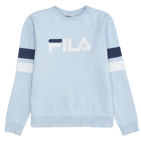 Vintage Fila 90's Blue Spellout Crew Neck Sweatshirt Men's Small