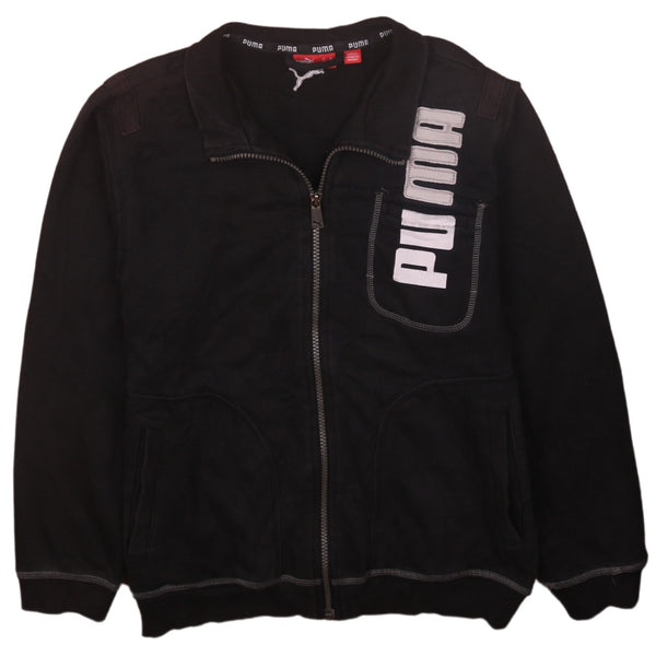 Puma Vintage 90's Spellout Full Zip Black Sweatshirt Women's L