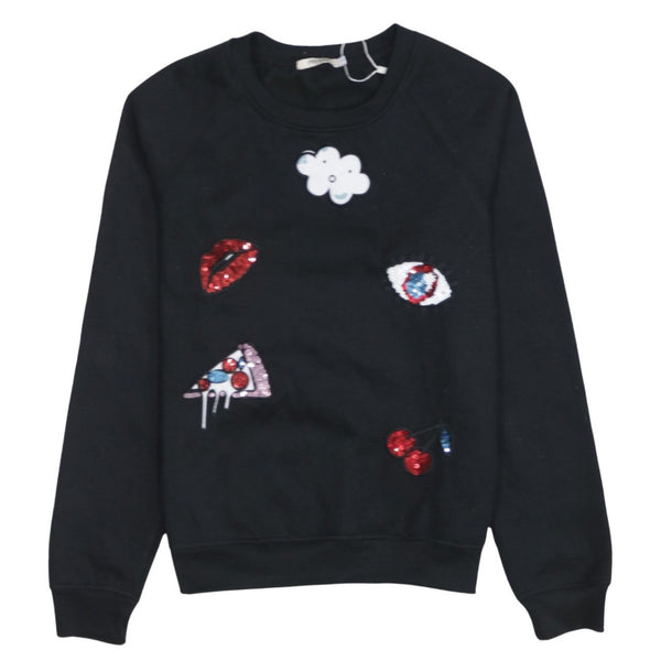 Retro 90's Lightweight Crew Neck Sweatshirt Large Black