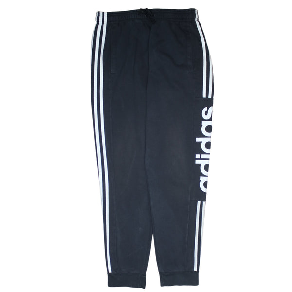 Adidas 90's Elasticated Waistband Drawstrings Casual Joggers / Sweatpants 30 Black