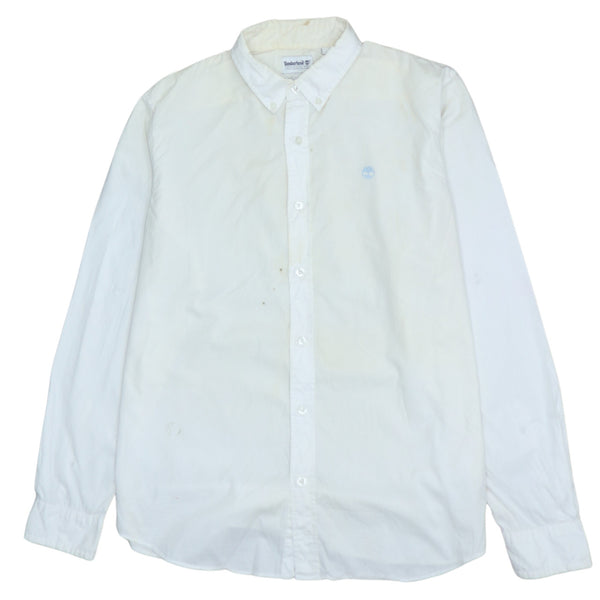 Timberland Vintage 90's Long Sleeve Men's Button Up Shirt Large Beige Cream
