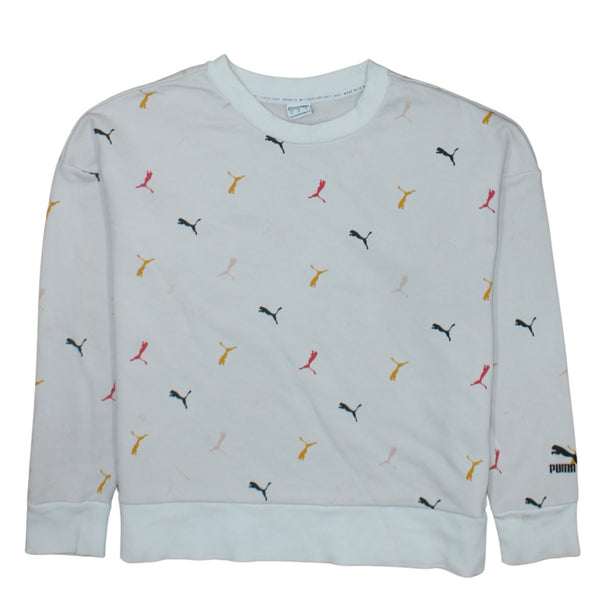 Puma 90's Lightweight Crew Neck Sweatshirt Medium Beige Cream