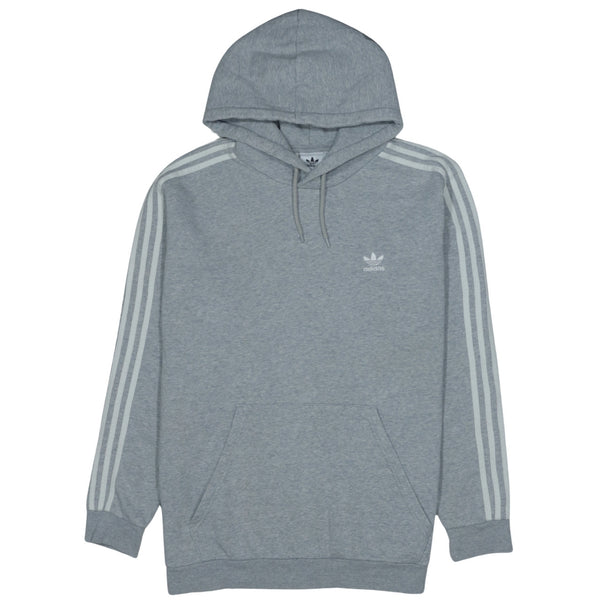 Adidas 90's Vintage Grey Striped Sleeve Large Pullover Hoodie
