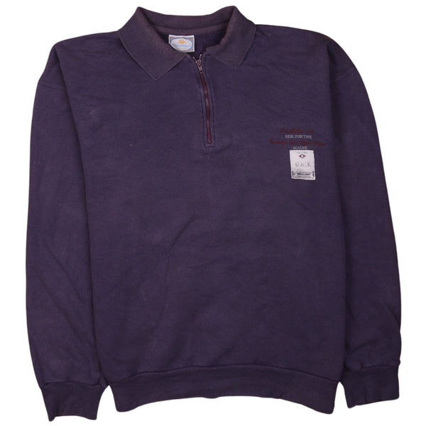 Kappa 90's Pullover Quater Zip Sweatshirt XLarge Purple