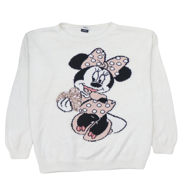 Vintage Disney 90's Mickey Mouse Crew Neck Sweatshirt - Women's Large, White