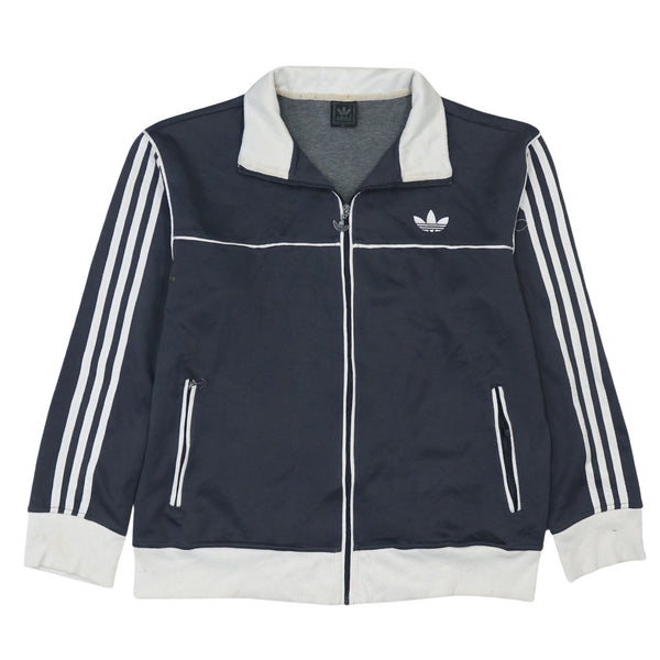 Adidas 90's Striped Sleeve Full Zip Up Sweatshirt XLarge Black