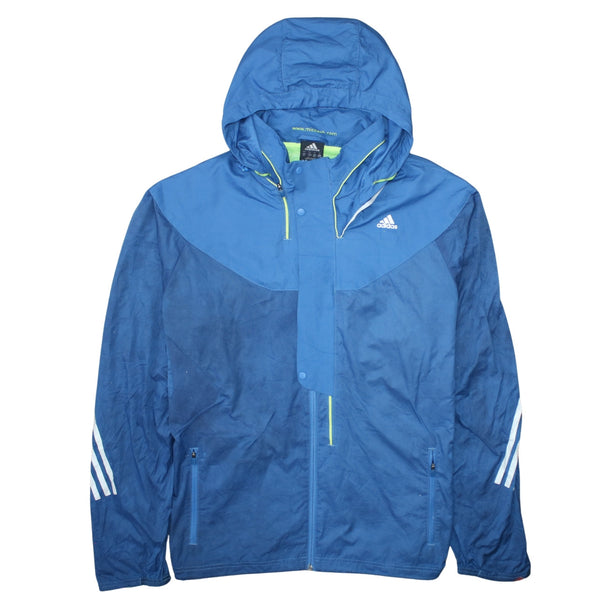 Adidas 90's Hooded Full Zip Up Windbreaker XLarge Blue