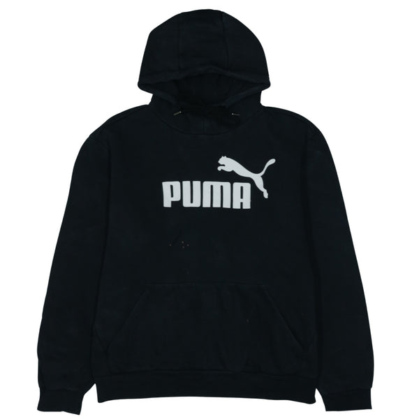 Puma 90s Black Spellout Pullover Hoodie XLarge Vintage Style
