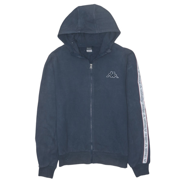 Kappa Vintage 90's Sportswear Full Zip Hoodie Medium Navy Blue