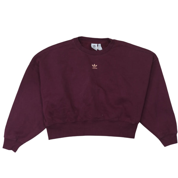 Adidas 90's Crop Crew Neck Sweatshirt XXLarge  Burgundy Red
