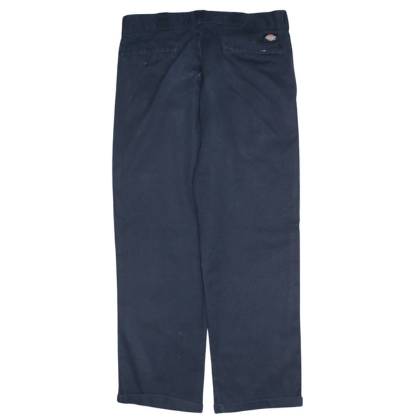 Dickies Men's 90s Black Baggy Straight Leg Pants, Drawstring, Size 36