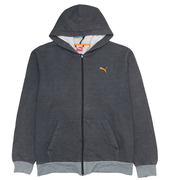 Puma 90's Grey XLarge Hoodie with Drawstring Pockets & Full Zip