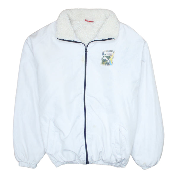 Puma 90's Lightweight Full Zip Up Windbreaker Small White