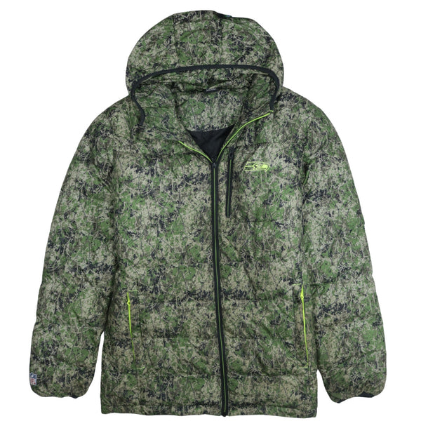 Vintage 90's NFL Green Puffer Jacket - Full Zip Medium